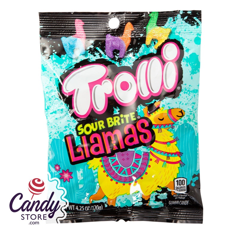 Trolli Sour Brite Llamas 4.25oz Peg Bag - 12ct