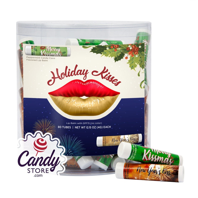 Amusemints Lip Balm Christmas & New Years 0.15oz Tub - 80ct