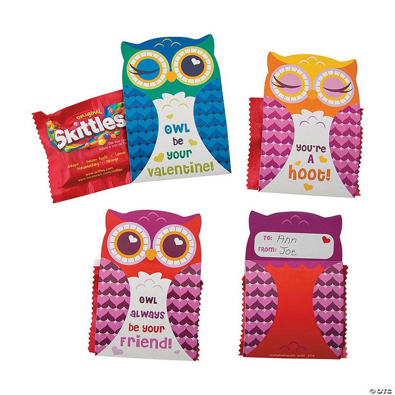 Skittles Valentine Exchanges with Owl Card for 24