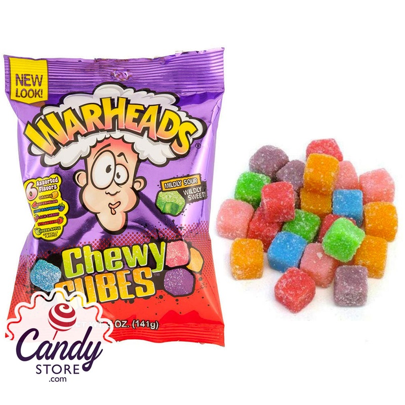 Warhead Sour Chewy Cubes Peg Bags - 12ct