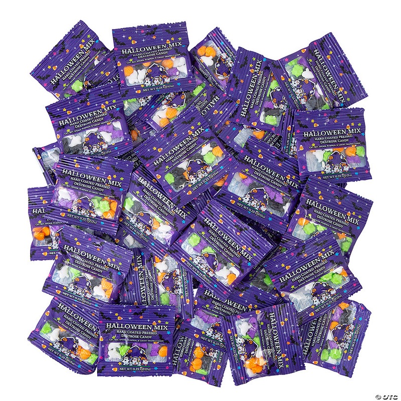 12.5 oz. Hard-Coated Halloween Mix Pressed Dextrose Candy Bags  50 Pc.