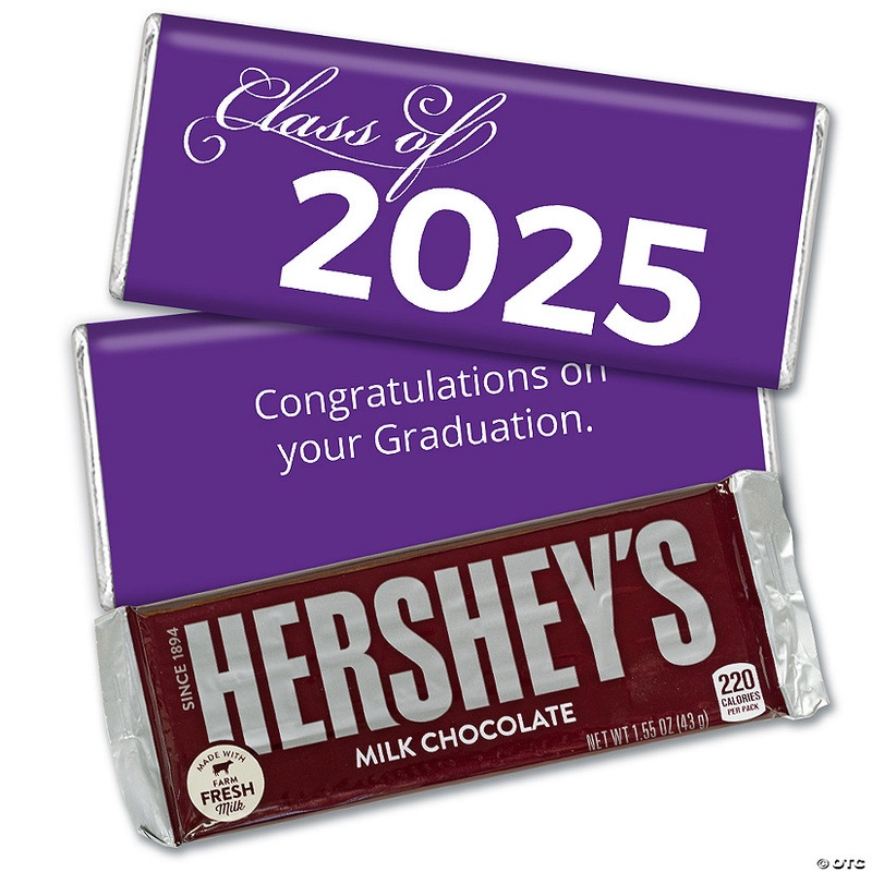 12ct Purple Graduation Candy Party Favors Class of 2025 Hershey's Chocolate Bars by Just Candy