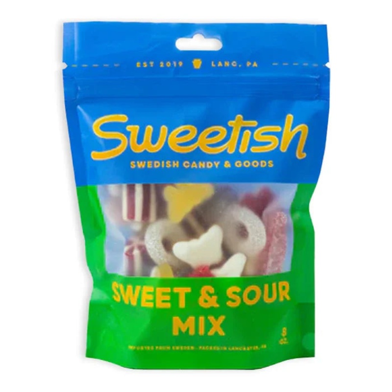 Sweetish Signature Sweet and Sour Swedish Candy Mix Bag: 12-Piece Case