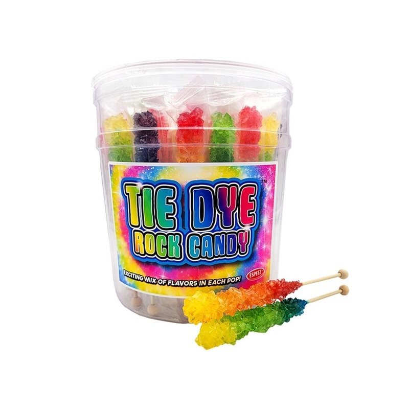 Tie Dye Rock Candy Swizzle Sticks