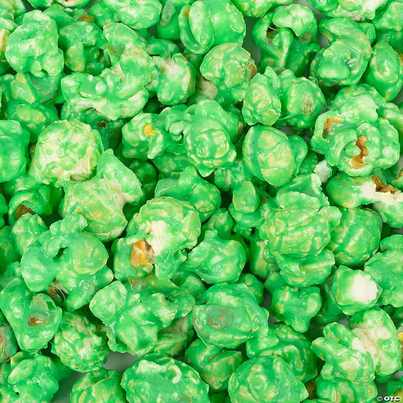 1 lb Green Candy Coated Popcorn Vanilla Flavored (1lb Bag)