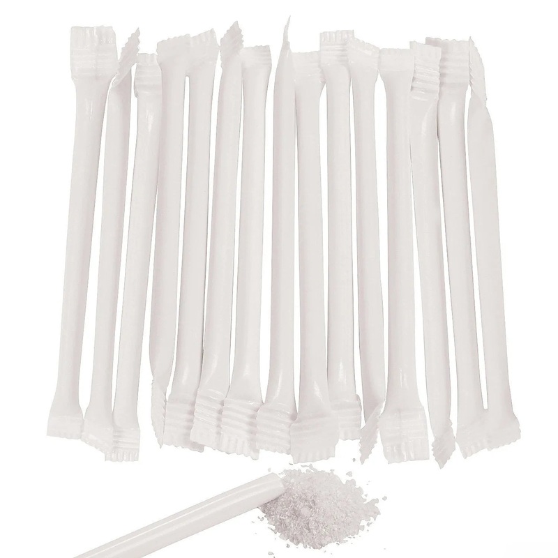 White Candy Powder Filled Plastic Mini Straws - Tutti Frutti: 240-Piece Bag