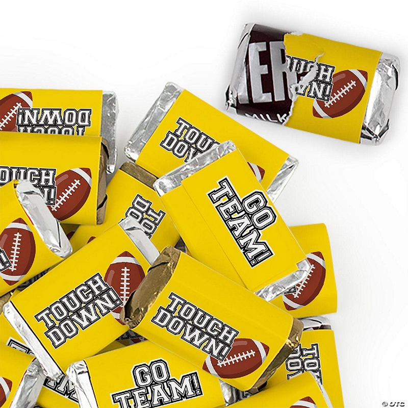 136 Pcs Yellow Football Party Candy Favors Hershey's Miniatures Chocolate - Touchdown