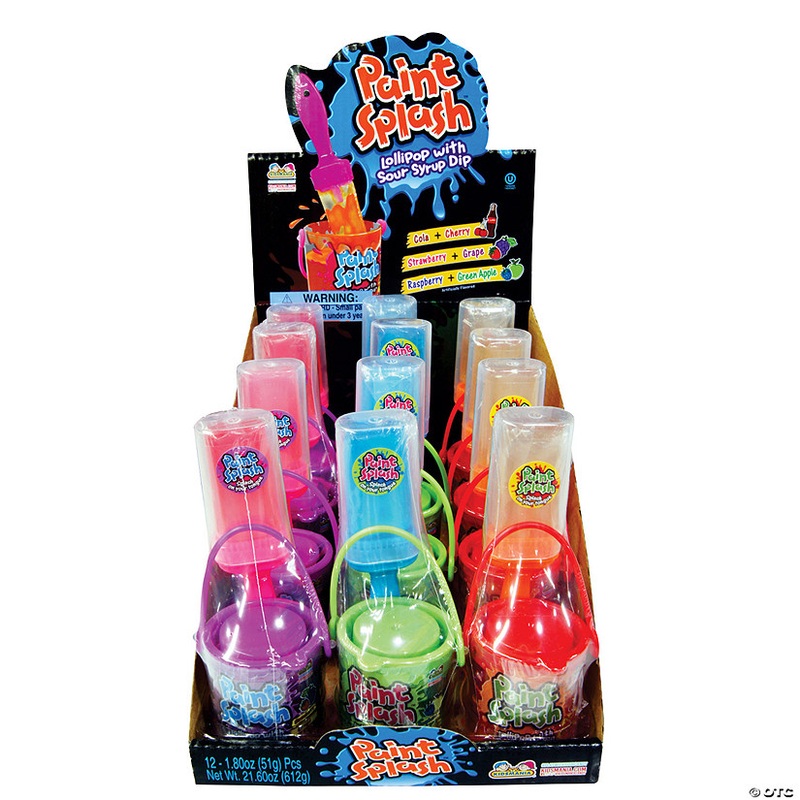 21.6 oz. Kidsmania Paint Splash Lollipop & Sour Dip Candy - 12 Pc.