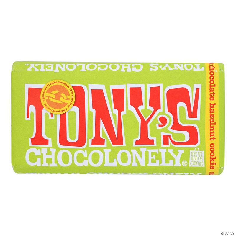Tony's Chocolonely - Bar Milk Chocolate Hazelnut Cookie - Case of 15-6.35 OZ
