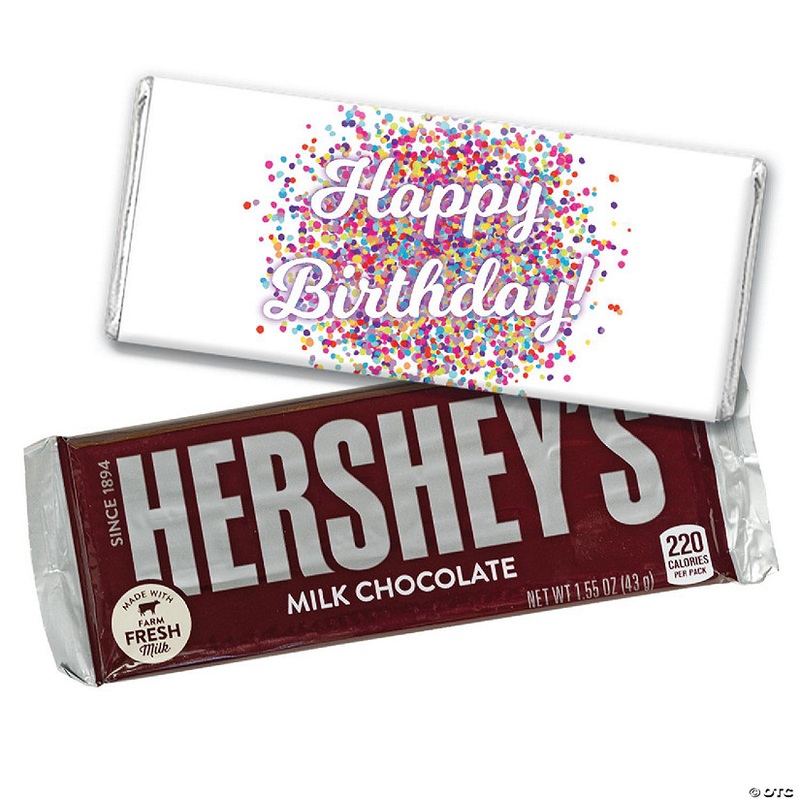 12ct Happy Birthday Candy Party Favors Hershey's Chocolate Bars by Just Candy