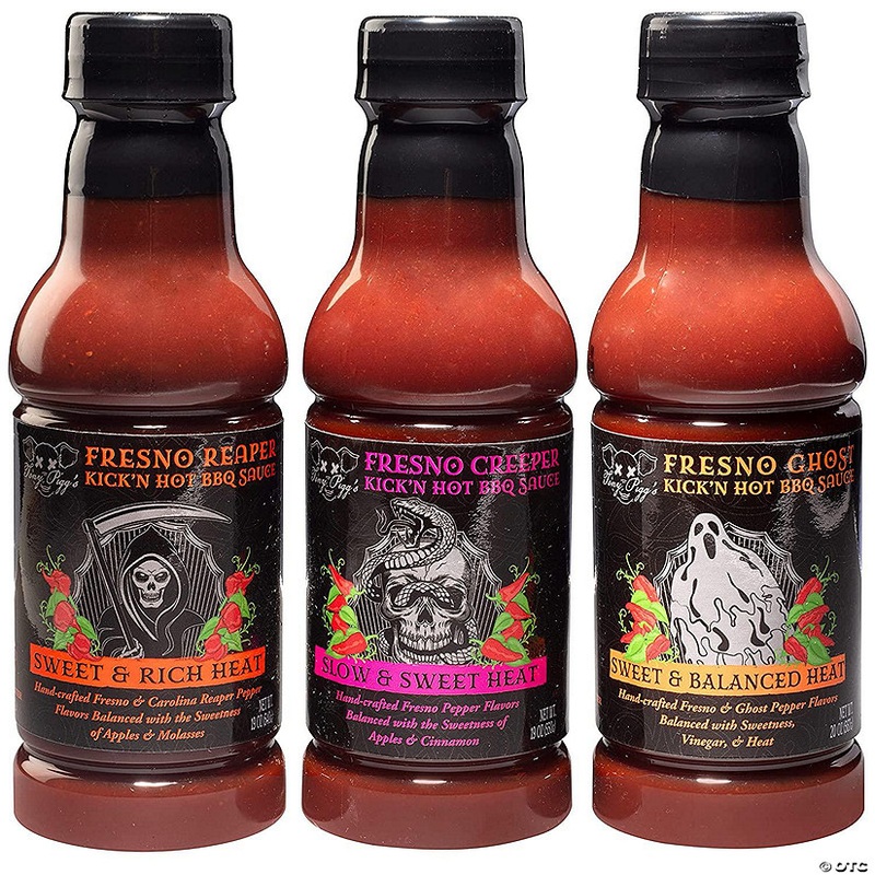 Tony Pigg's Kick'n Hot BBQ Sauce Gift Set (3-19oz Bottles - Fresno Reaper, Ghost, Creeper Flavors) Hand-Crafted Spicy Barbecue Sauce - Great for Fall Football T