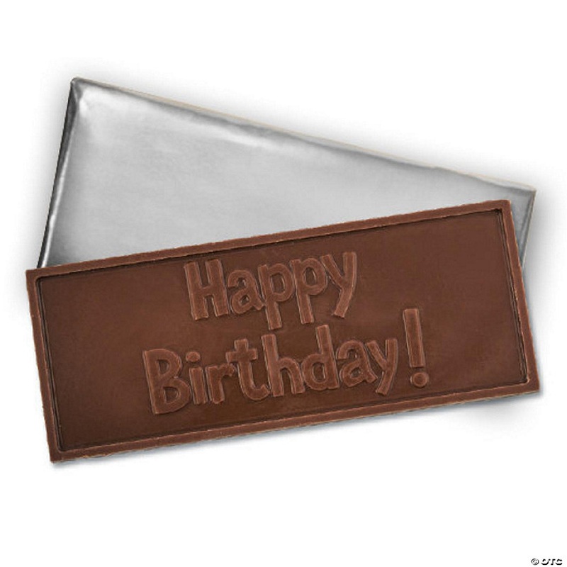 12 Pcs Embossed Happy Birthday Belgian Milk Chocolate Bars - DIY Candy Party Favors
