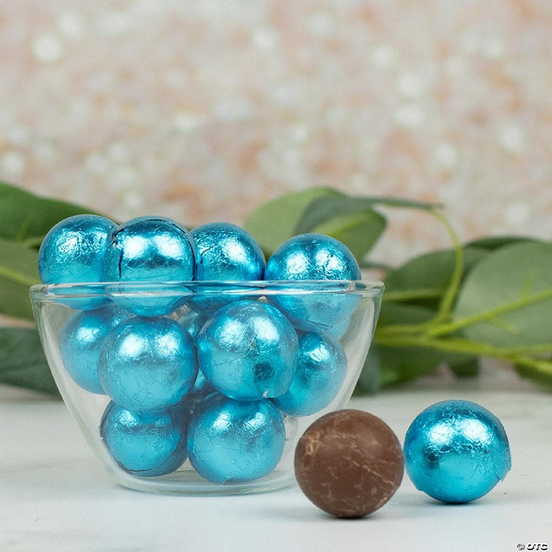 170 Pcs Light Blue Candy Foil Wrapped Chocolate Balls (2.5 lbs)