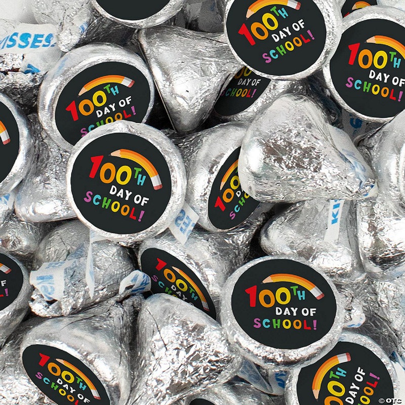 270 Pcs 100th Day of School Candy Chocolate Hershey's Kisses Bulk (3lb) Rainbow