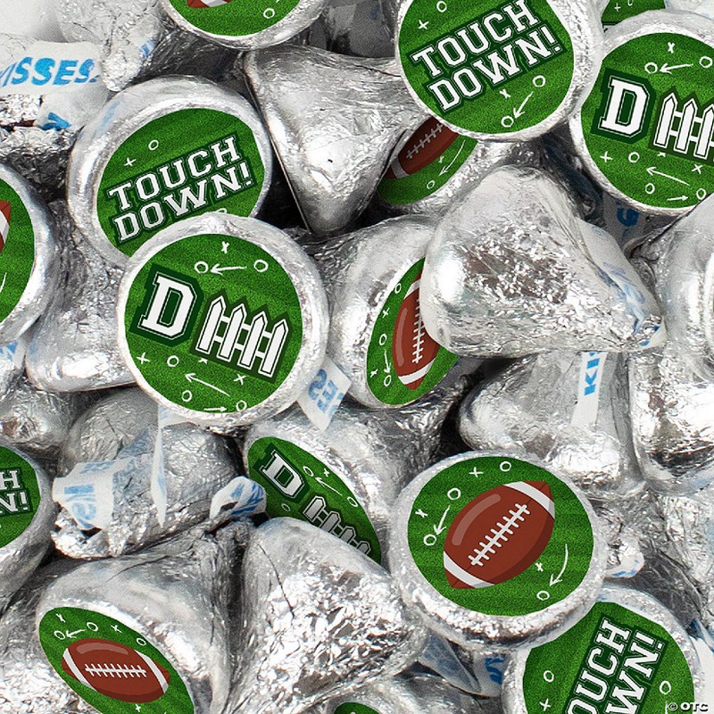 180 Pcs Football Party Candy Chocolate Hershey's Kisses Bulk (2lb) Touchdown