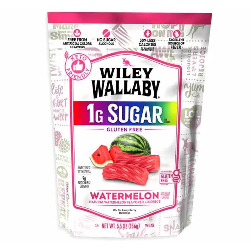 Wiley Wallaby Low Sugar Watermelon Licorice: 8-Piece Box