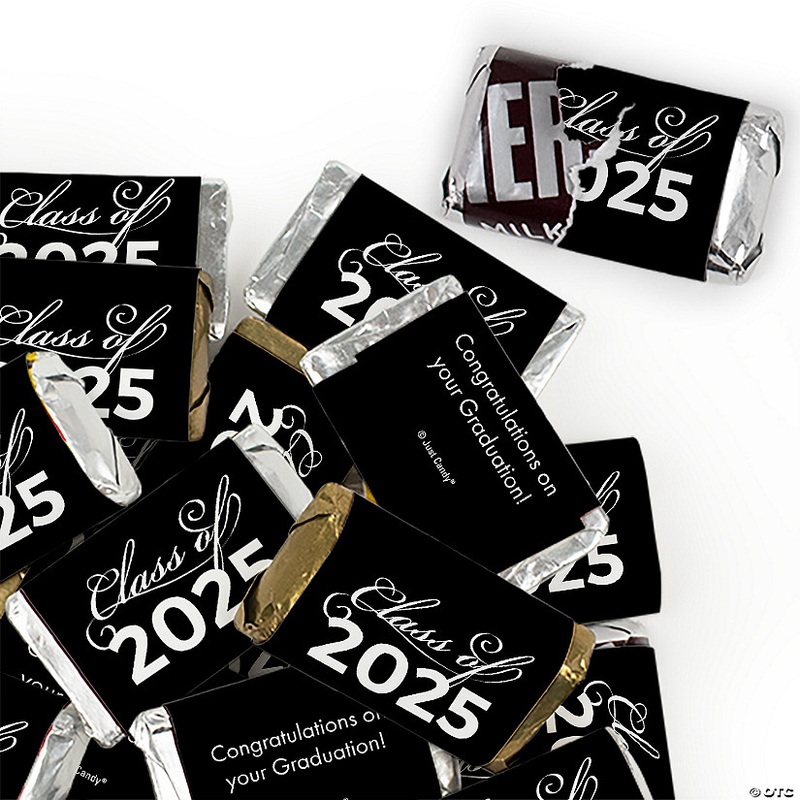 102 Pcs Black Graduation Candy Party Favors Class of 2025 Hershey's Miniatures Chocolate (Approx. 102 Pcs)