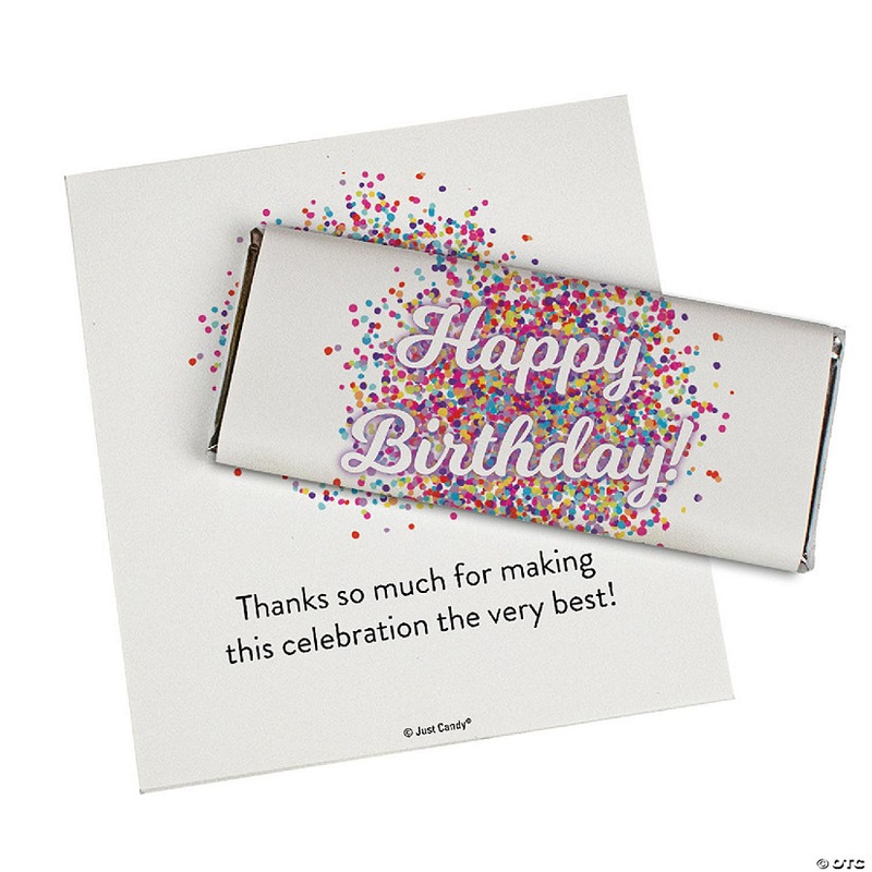 24ct Happy Birthday Candy Party Favors Wrappers Only for Chocolate Bars by Just Candy
