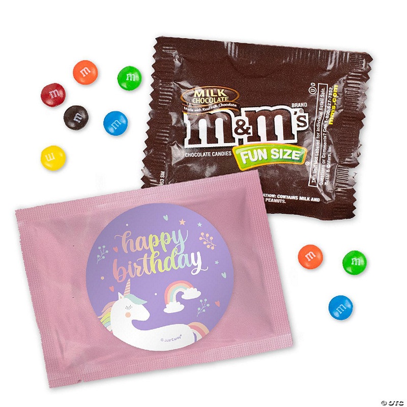 24ct Unicorn Birthday Candy M&M's Party Favor Packs (24ct) - Milk Chocolate - by Just Candy