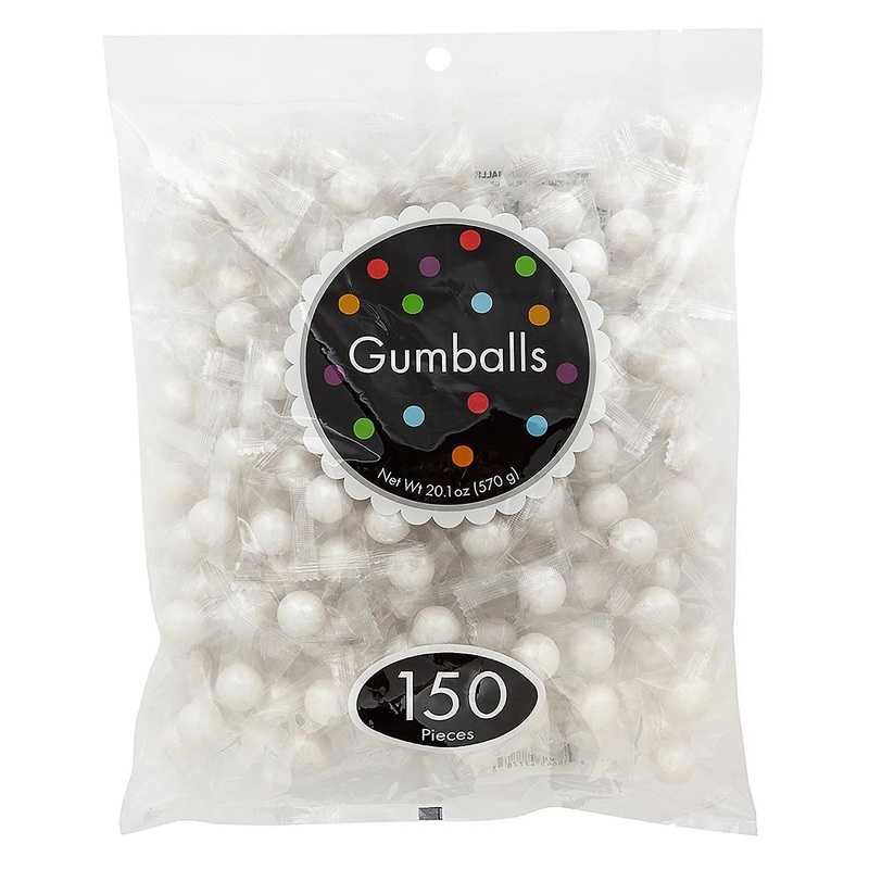 Wrapped 1-Inch Gumballs - Shimmer White: 150-Piece Bag