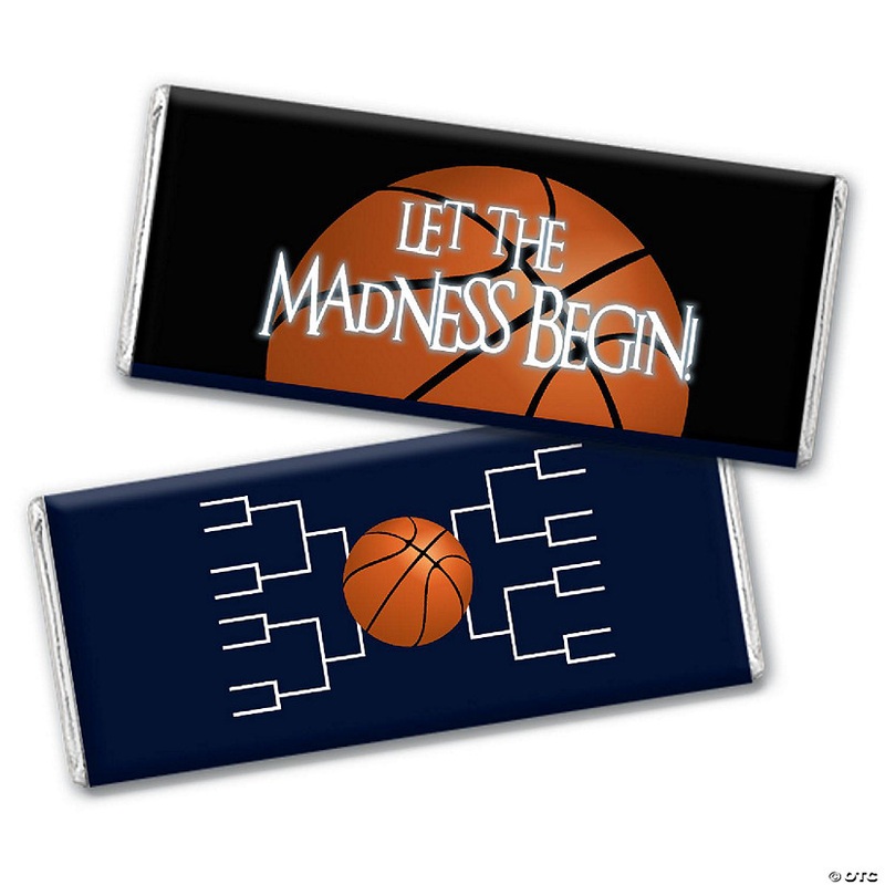12ct Basketball Party Candy Favors Chocolate Bars Let the Madness Begin  - Navy