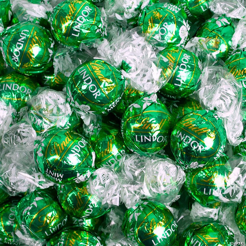 27 Pcs Green Candy Lindor Mint Truffles by Lindt (12oz)