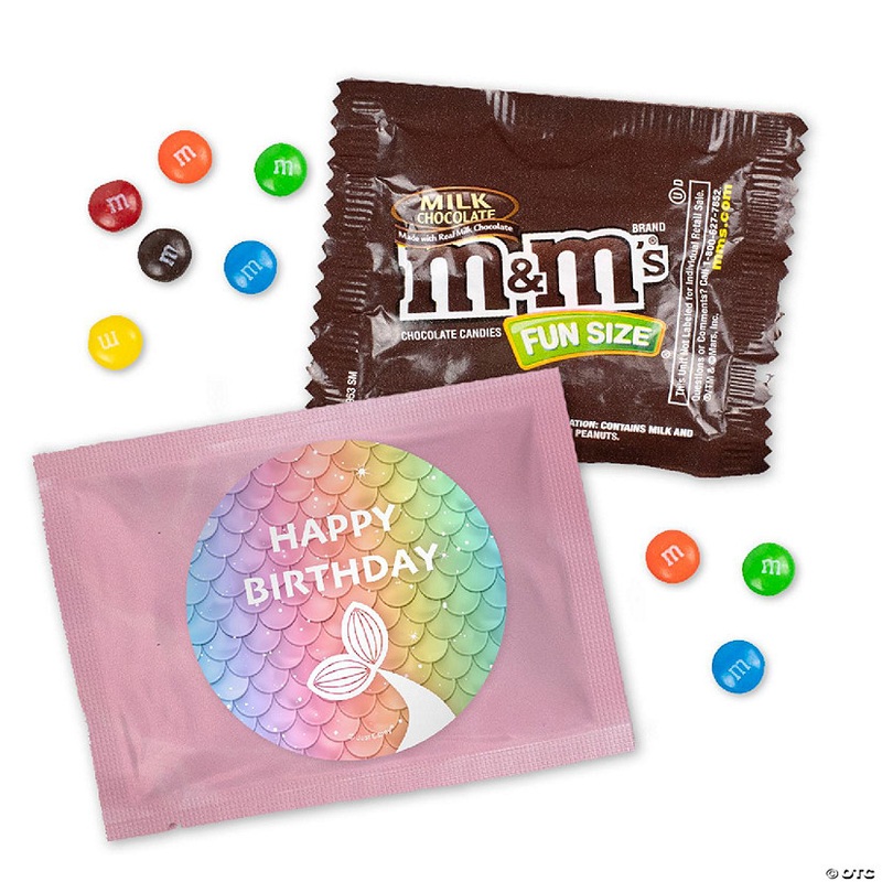 12ct Mermaid Birthday Candy M&M's Party Favor Packs (12ct) - Milk Chocolate - by Just Candy