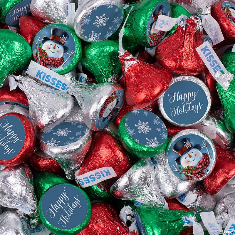 270 Pcs Christmas Candy Chocolate Hershey's Kisses Bulk (3lb) - Jolly Snowman