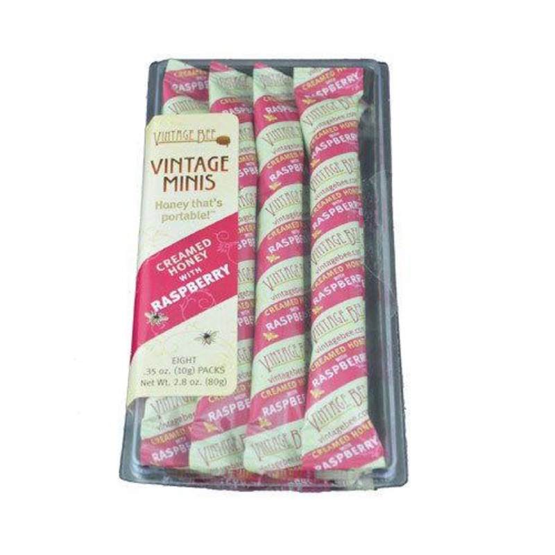 Vintage Bee Creamed Honey with Rapberry Minis