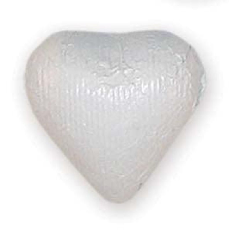 White Foil Chocolate Hearts