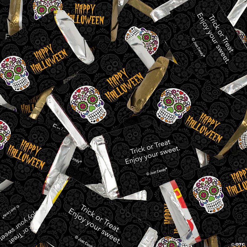 114 Pcs Halloween Candy Party Favors Hershey's Miniatures Chocolate - Sugar Skulls