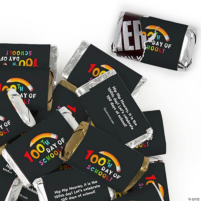 34 Pcs 100th Day of School Candy Party Favors Hershey's Miniatures Chocolate