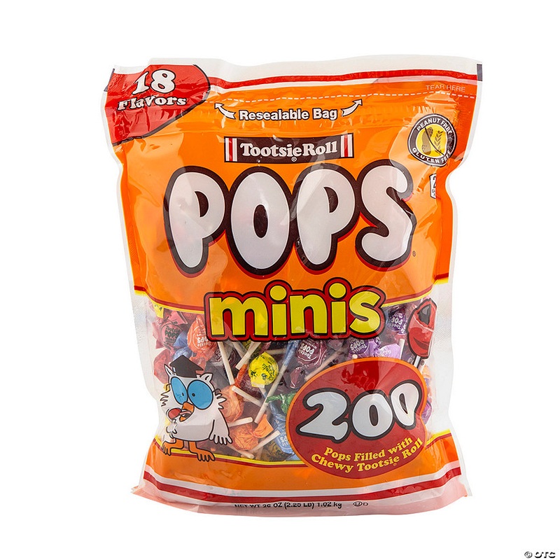 3/4" Tootsie Roll Pops Assorted Flavor Mini Candy Suckers - 200 Pc.