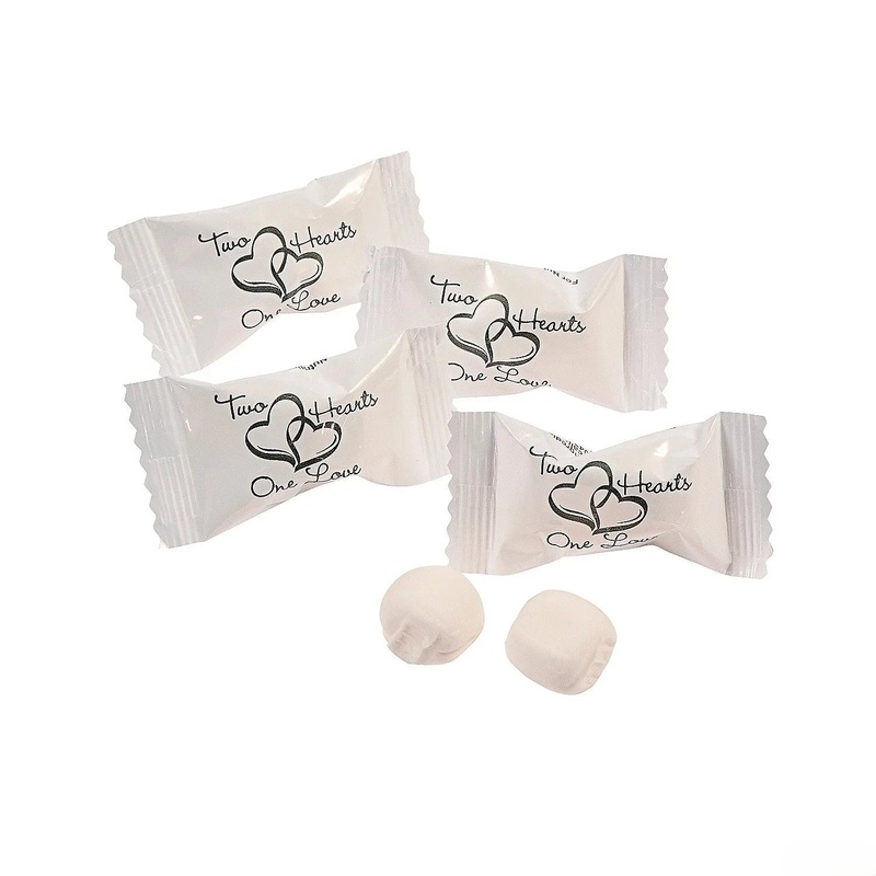 Two Hearts White Wrapped Butter Mint Creams: 108-Piece Bag