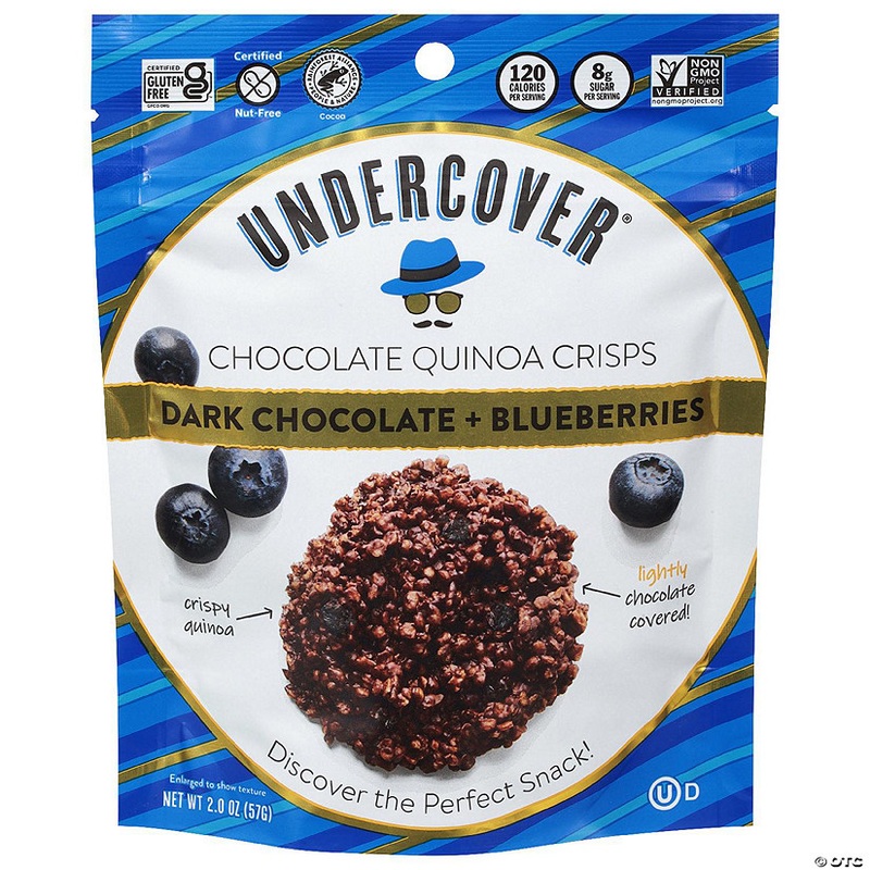 Undercover Quinoa - Crispy Quinoa Dark Chocolate Blueberry 2 oz (Pack of 12)
