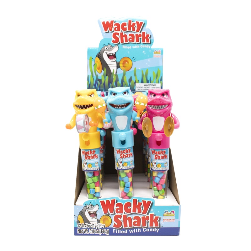 Wacky Shark Candy Dispensers: 12-Piece Box