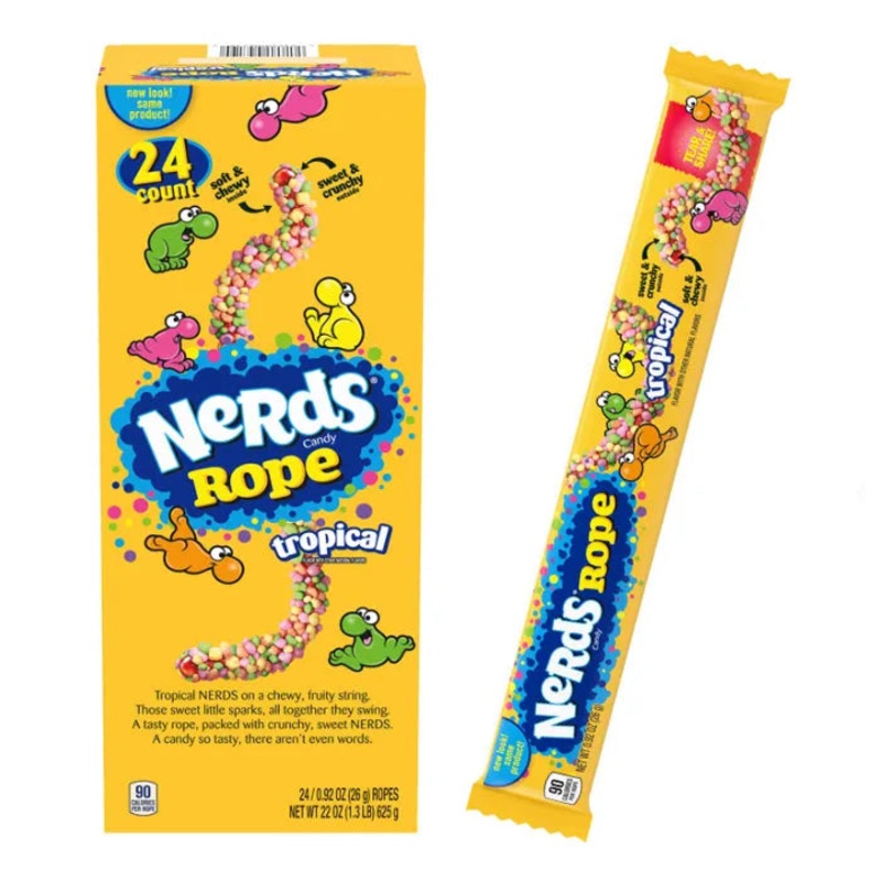 Tropical Nerds Rope Candy Packs: 24-Piece Box