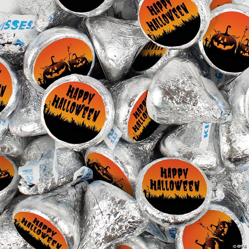 180 Pcs Halloween Party Candy Chocolate Hershey's Kisses (2lb) - Pumpkins