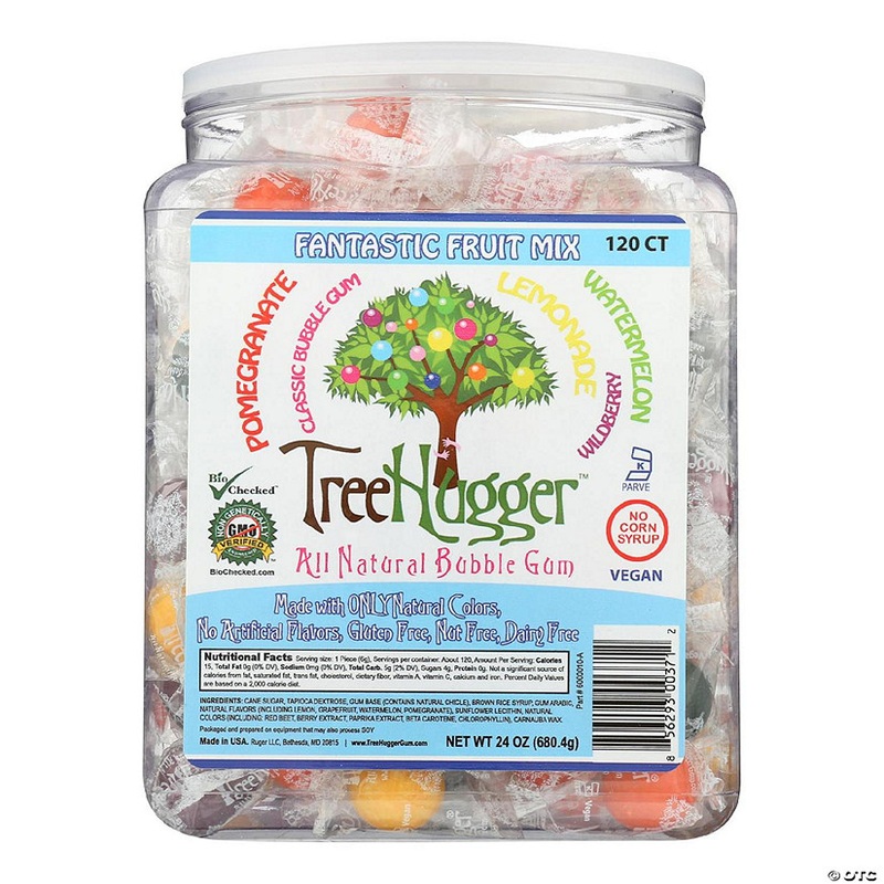 Treehugger Natural Bubble Gum Fantastic Fruit Mix  - Case of 120 - CT