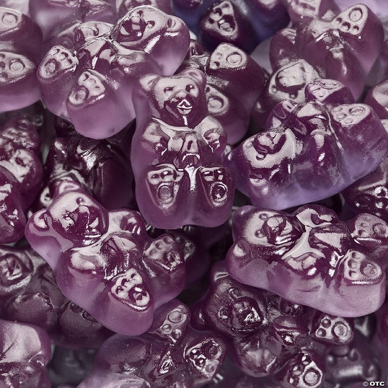 100 Pcs Purple Candy Grape Gummi Bears (1 lb)