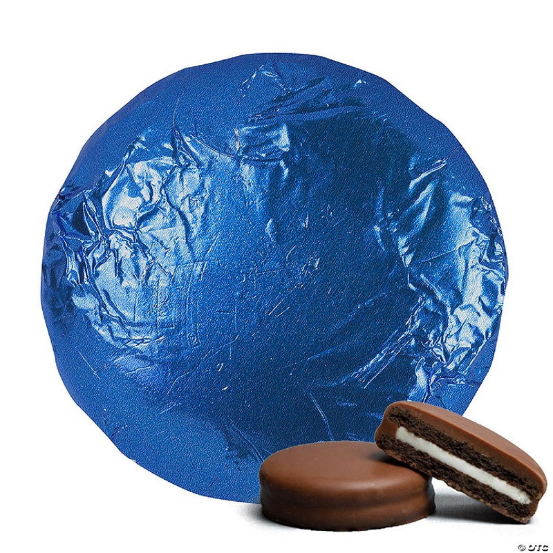 20 Pcs Foil Wrapped Chocolate Covered Oreo Cookies Blue Candy Party Favors