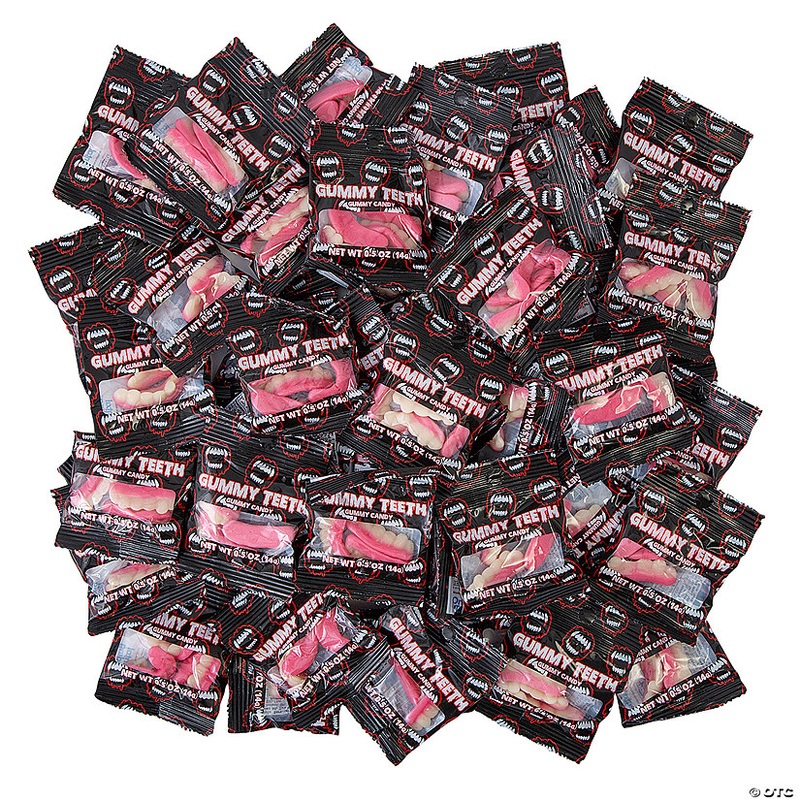 25 oz. Halloween 3D Gummy Teeth Candy Bags  50 Pc.