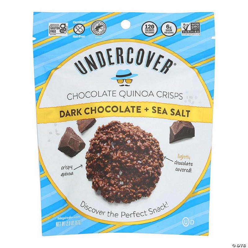 Undercover Quinoa Dark Chocolate + Sea Salt Crispy Quinoa Snack  - Case of 12 - 2 OZ