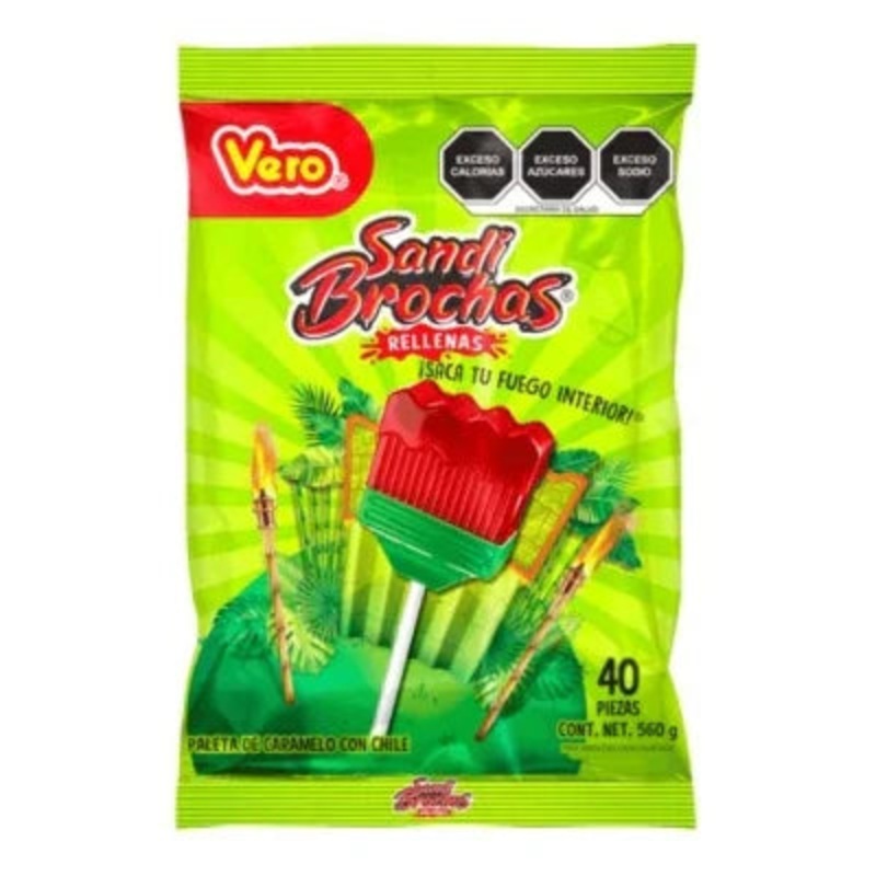 Vero Sandi Brochas Rellenas Lollipops: 40-Piece Bag