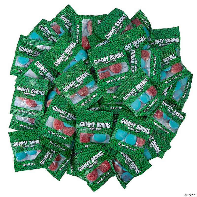 25 oz. Halloween 3D Gummy Brains Candy Bags  50 Pc.