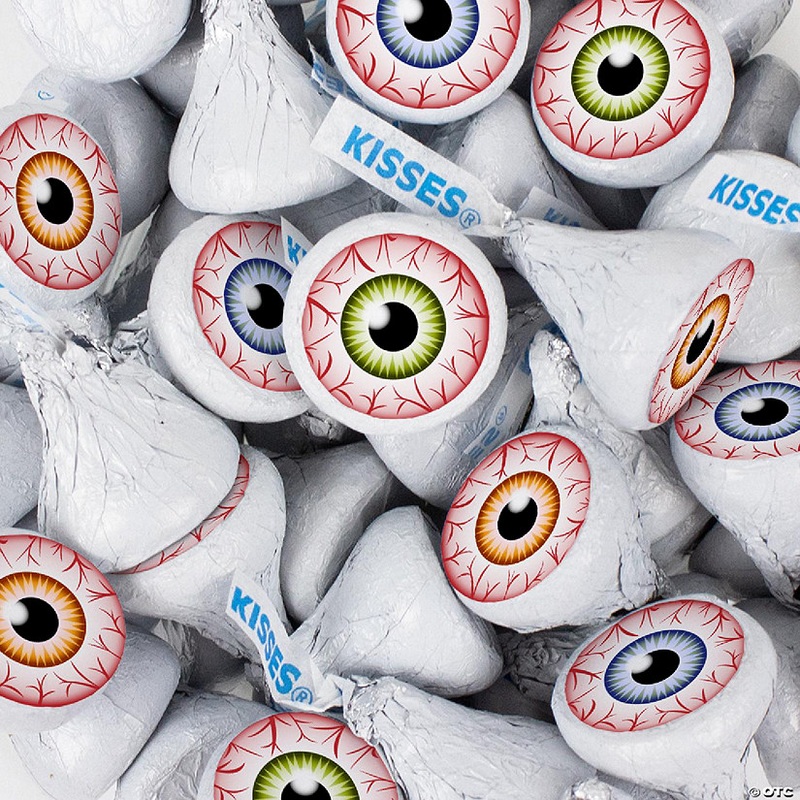 270 Pcs Halloween Party Candy Chocolate Hershey's Kisses (3lb) - Eyeballs