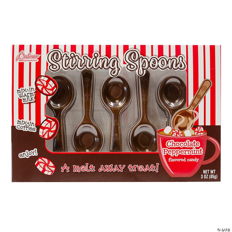3 oz. Palmer Chocolate & Peppermint Stirring Spoons Set - 5 Pc.