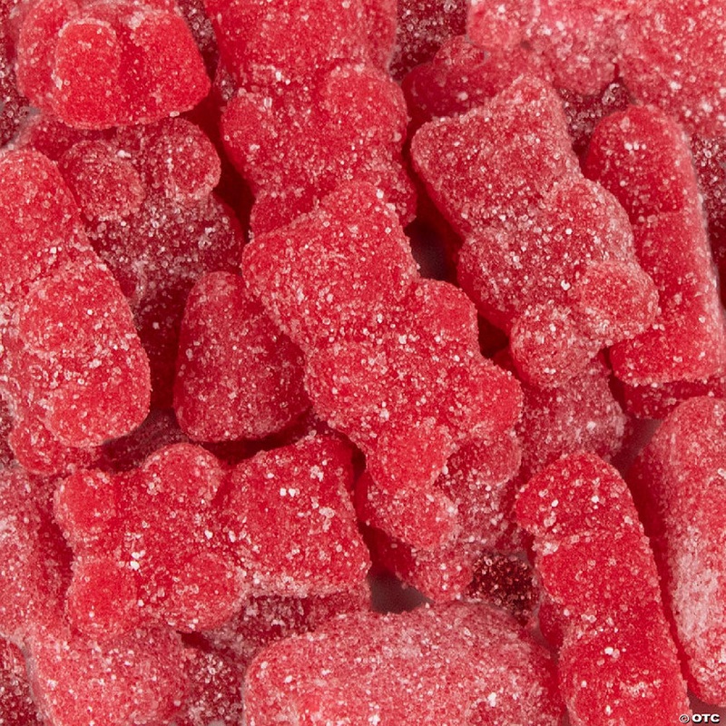 180 Pcs Red Candy Sugar Coated Gummy Bears (2 lb - Approximately 180 Pcs)