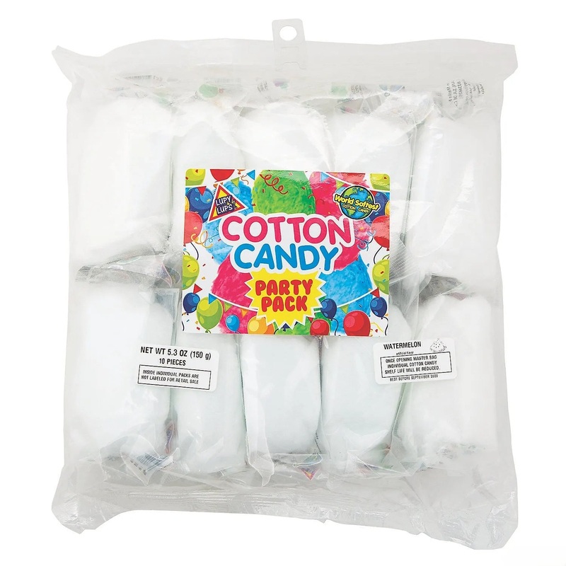 White Cotton Candy 1-Ounce Packs - Watermelon: 10-Piece Bag