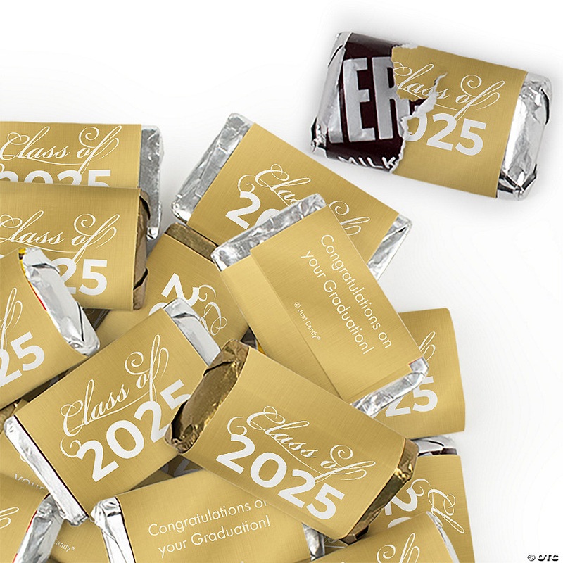 102 Pcs Gold Graduation Candy Party Favors Class of 2025 Hershey's Miniatures Chocolate (Approx. 102 Pcs)